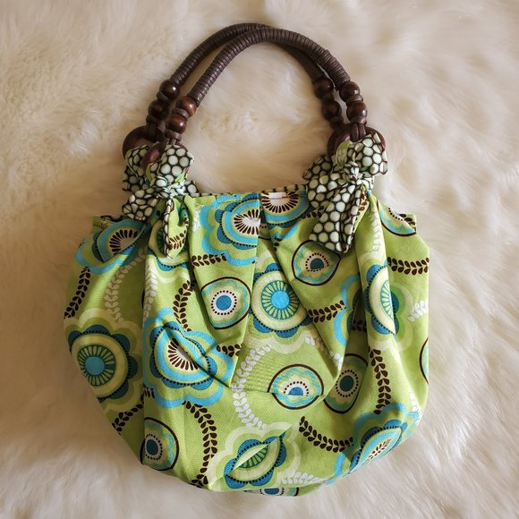 Handmade Handbags - Handmade Retro 70s Flower Print Cloth Purse NWOT